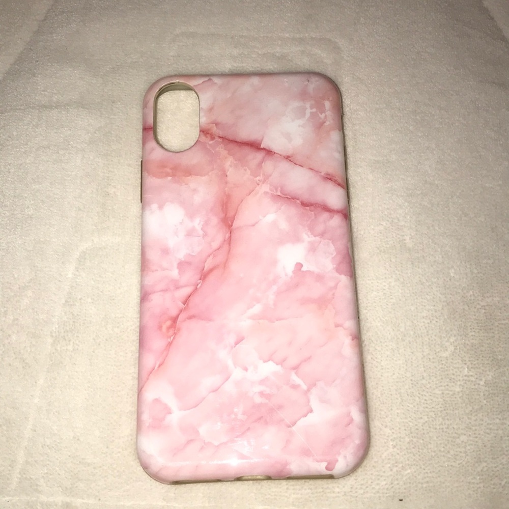 Pink marble iphone x (10) case